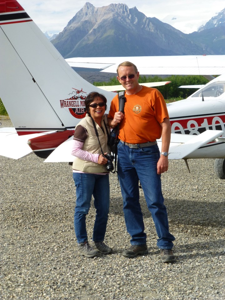 At the McCarthy airport (Cessna 206 used for the flight), Alaska