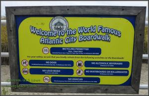 Welcome sign at the Atlantic City Boardwalk