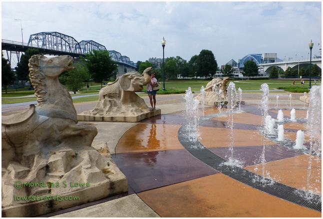 Water fountain at Coolidge Park