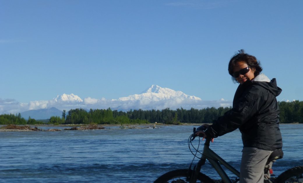 River view of Mt McKinley Denali