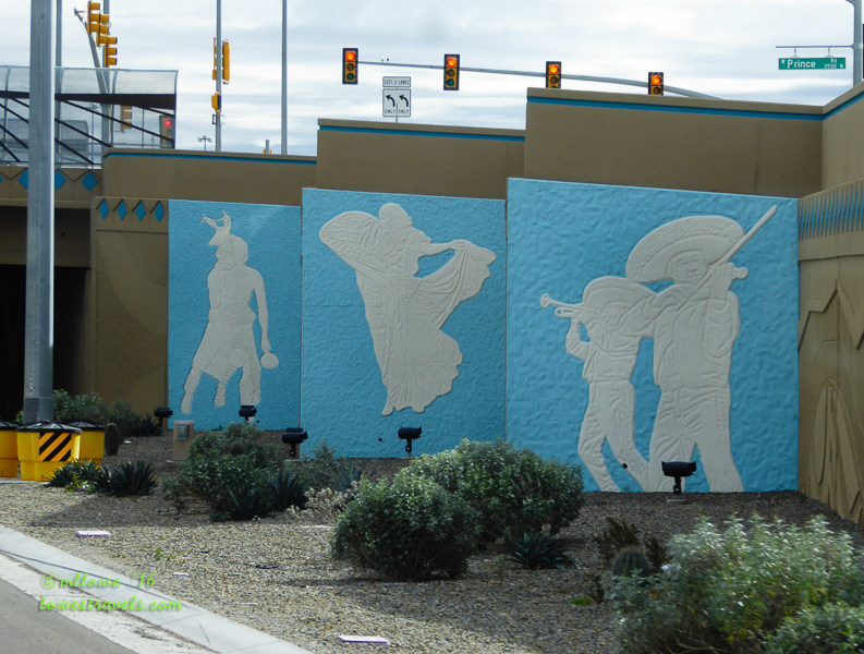 A mariachi musician, a folklorico dancer, and a ceremonial Yaqui deer dancer