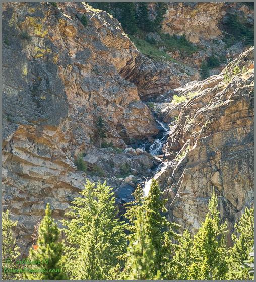 We spied a waterfall high above on the mountain