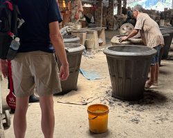 This man makes these huge planters by hand!